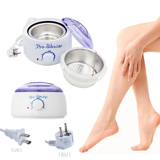 Portable Electric Wax Warmer Hair Removal Kit for Face, Bikini, and Armpits with Hot Wax Melting Pot