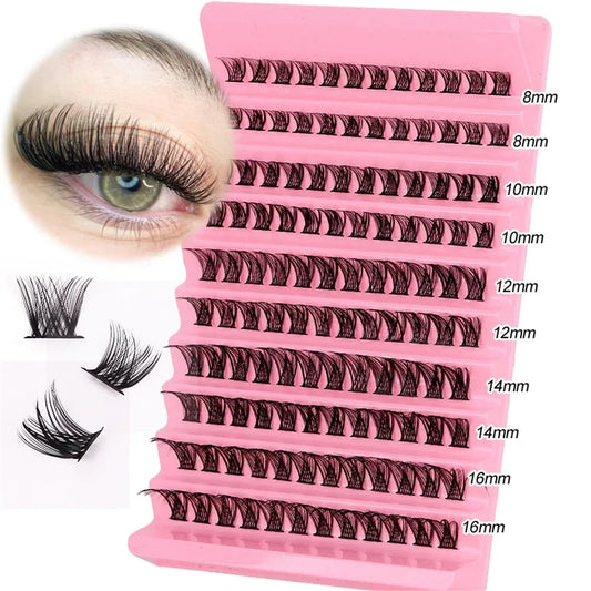 Lash Clusters 120pcs Cluster Lashes 8-16mm Individual Lashes Extensions Natural Look LasFluffy Cluster Lashes